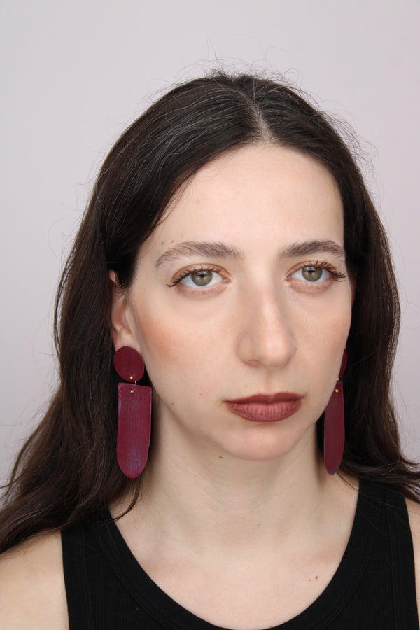 Astratto NO.3 in Alchermes |Earrings|
