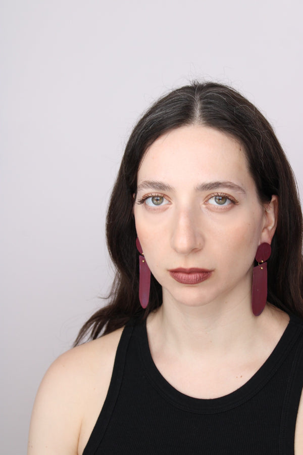 Astratto NO.3 in Alchermes |Earrings|
