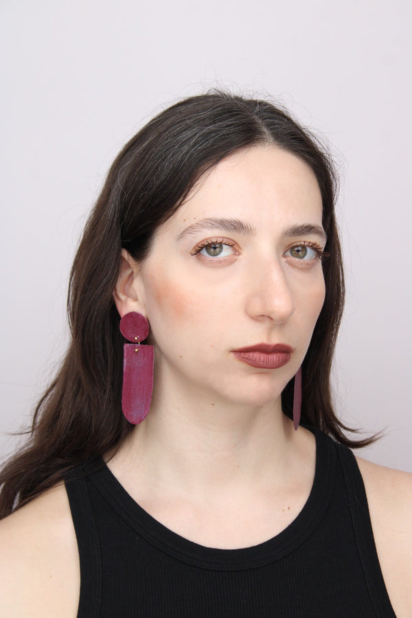 Astratto NO.3 in Alchermes |Earrings|