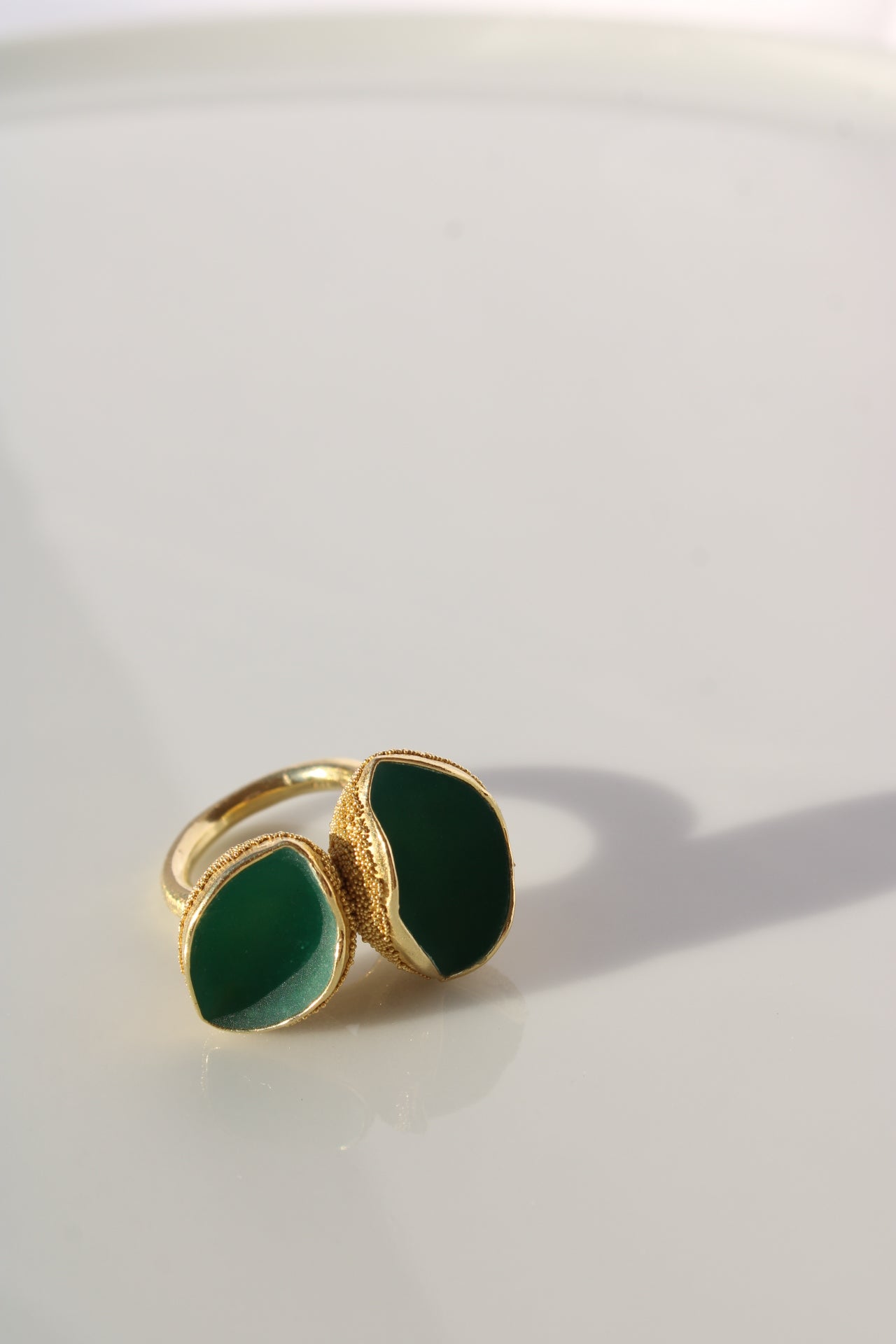 Schneebecherling - Two Cups in Sea Green |Ring|