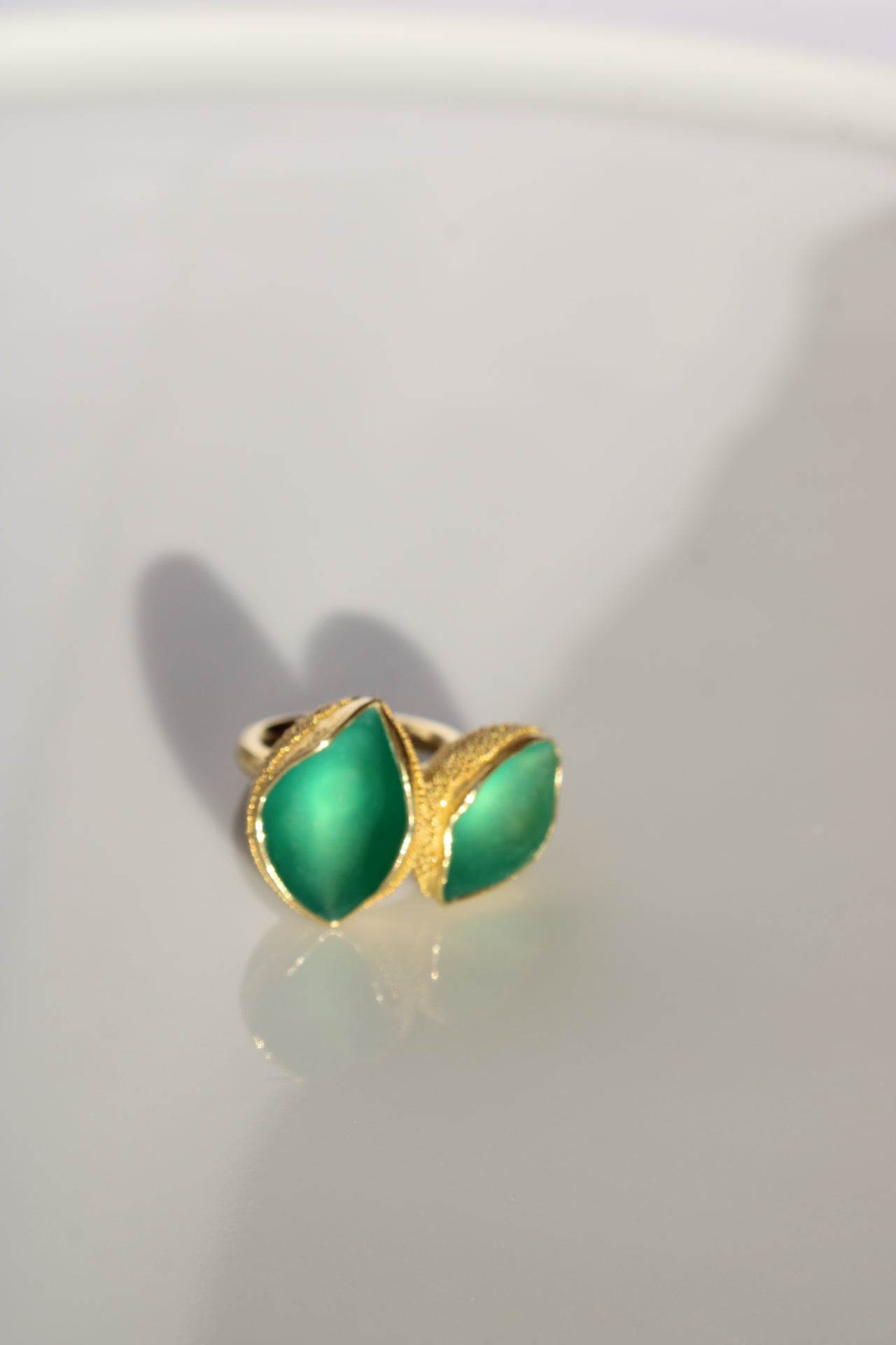 Schneebecherling - Two Cups in Sea Green |Ring|