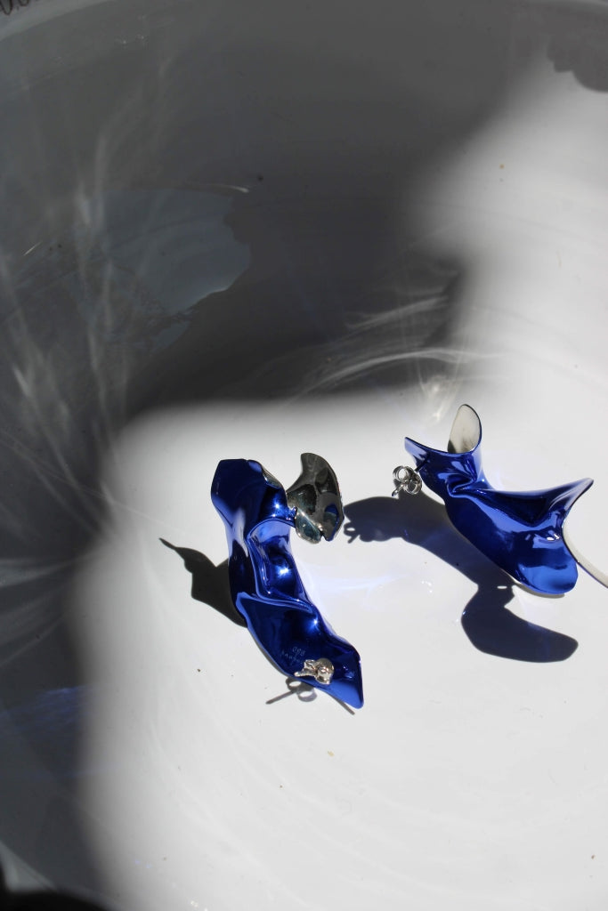 Flamenco Flower in Silver and Blue - Unique Piece