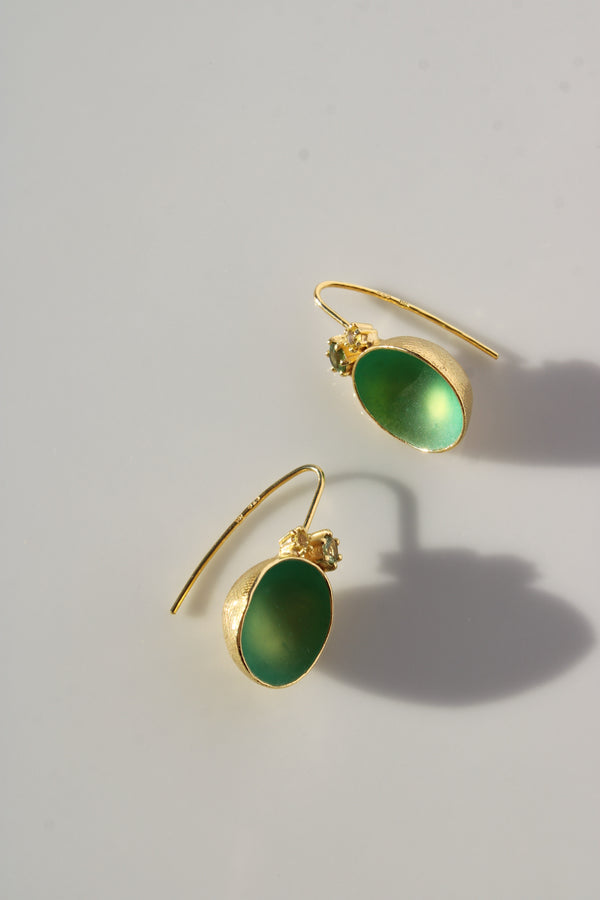 Edelbecherling - One Cup in Emerald Green |Earrings|