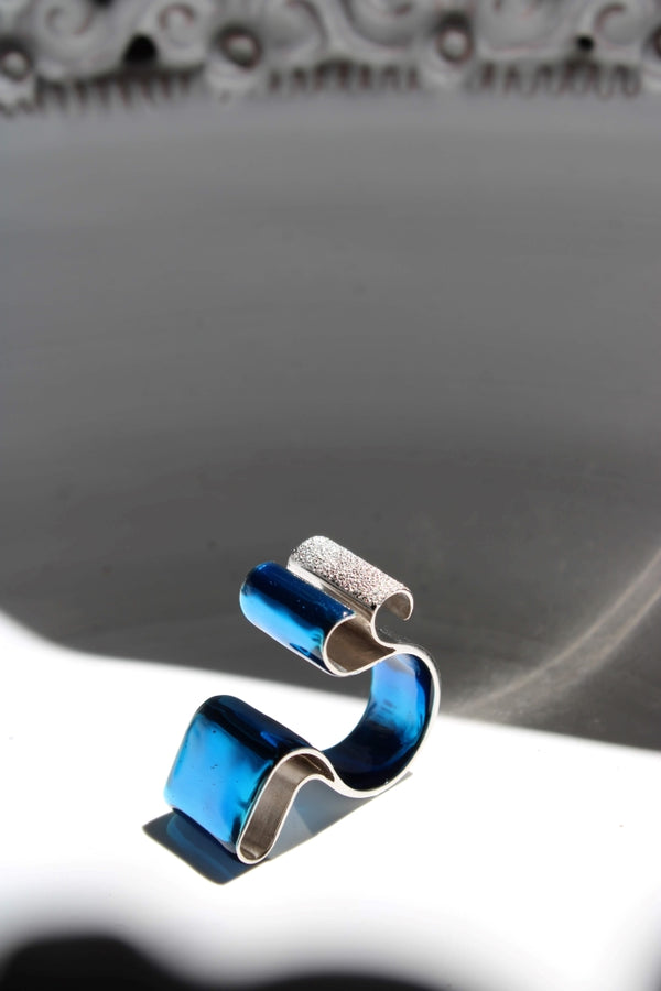 Cosmos in Silver and Blue |Ring|