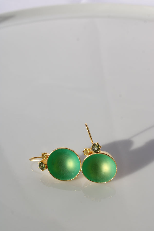 Edelbecherling - One Cup in Emerald Green |Earrings|