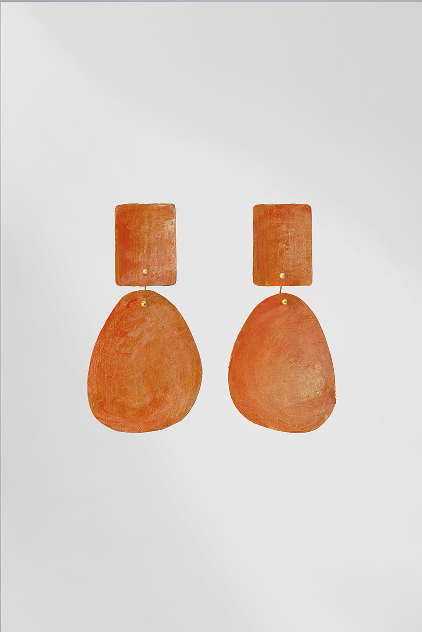 Astratto NO.2 in Tangerine |Earrings|