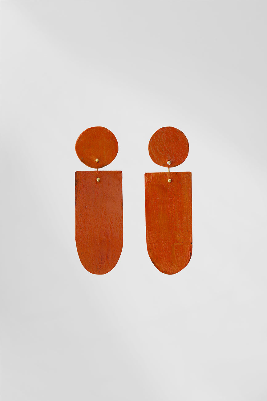 Astratto NO.3 in Corallo |Earrings|