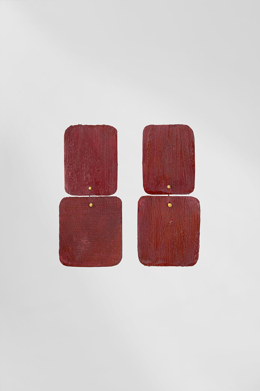 Astratto NO.1 in Cinnabar |Earrings|