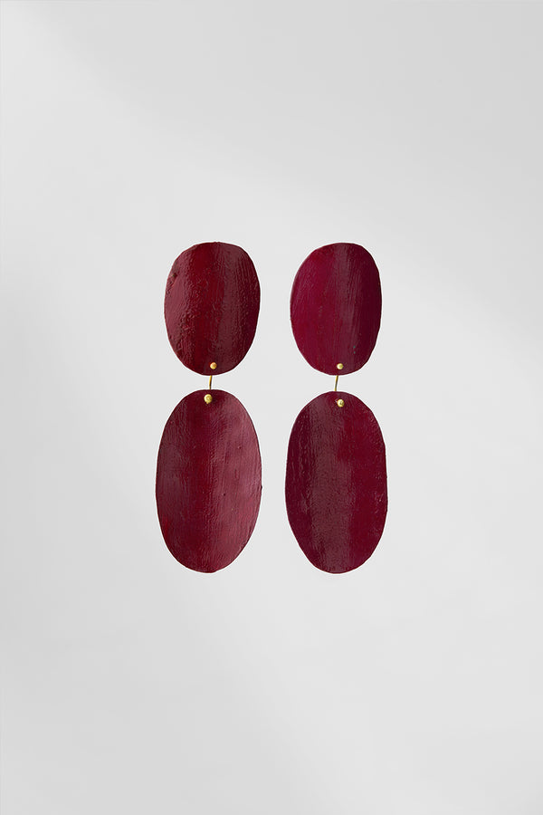 Astratto NO.5 in Negroamaro |Earrings|