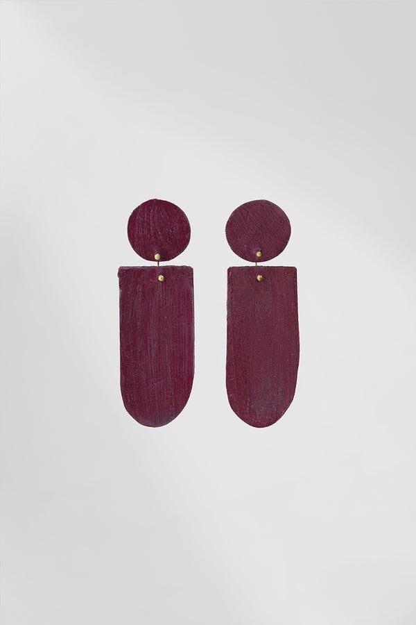 Astratto NO.3 in Alchermes |Earrings|