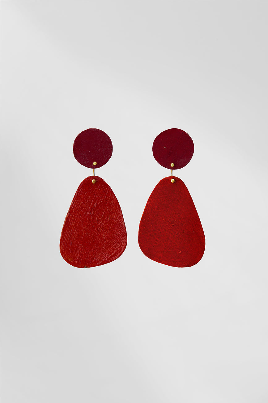 Astratto NO.4 in Cremisi & Vermiglio |Earrings|