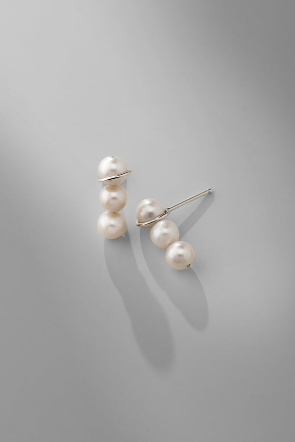 Triple Pearls |Earrings|