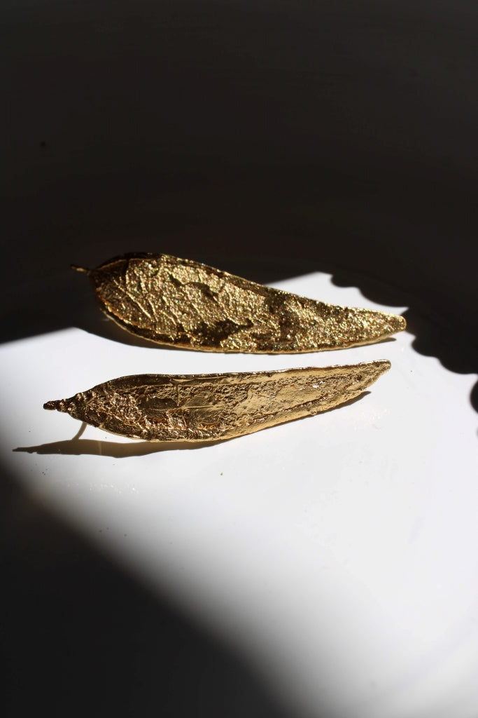 Eucalyptus Leaves in Gold - Unique Piece |Earrings|