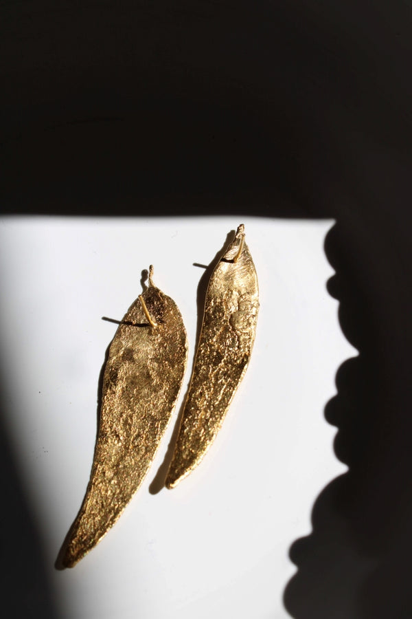 Eucalyptus Leaves in Gold - Unique Piece |Earrings|