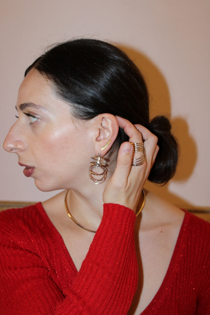Eclipse Earrings in Bright Platinum