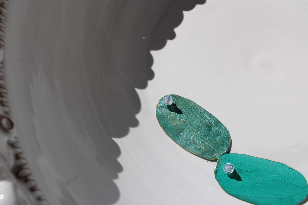Small Ode To Mum Earrings in Mermaid and Sea Green