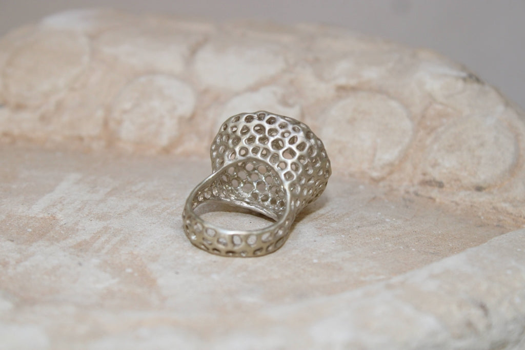 Aria Round Medium Ring in Silver