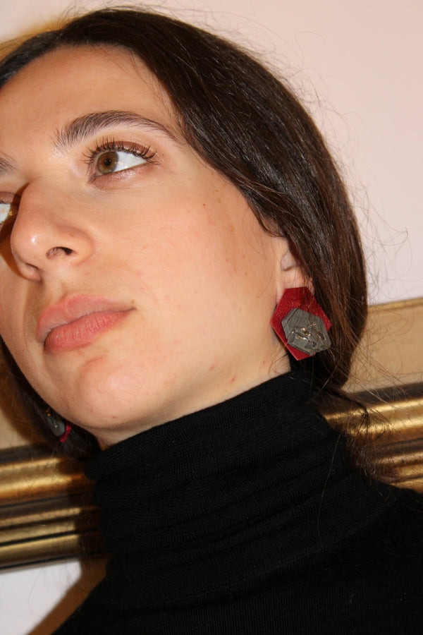 Poly in Leather |Earrings|