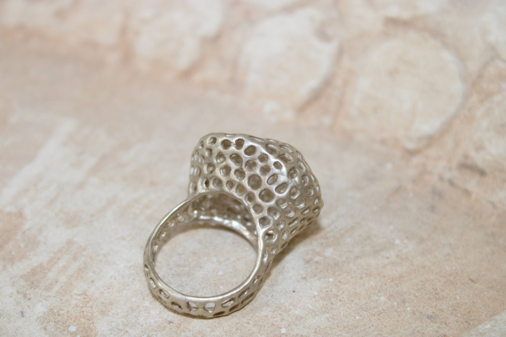 Aria Round Medium Ring in Silver