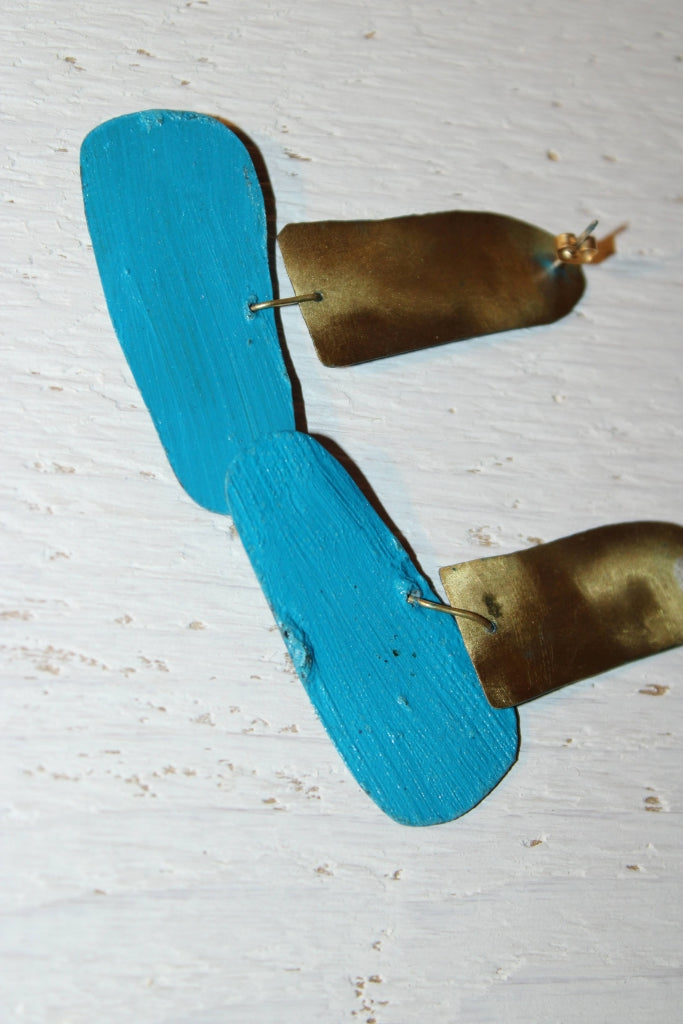 T.E.D. Rothko Earrings in Blue Teal