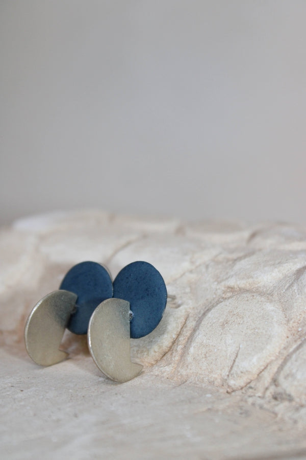 Orchid Twisted in Navy and Silver |Earrings|