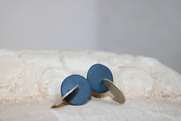 Orchid Twisted in Navy and Silver |Earrings|
