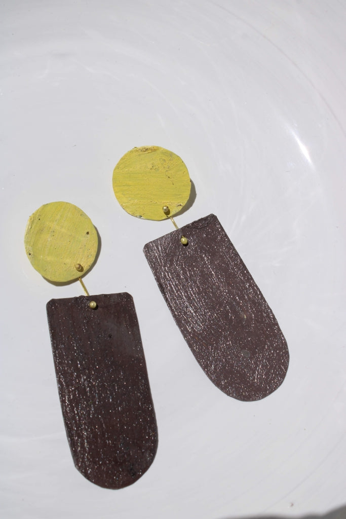 Tragedy Ecstasy Doom in Zabaione and Elephant |Earrings|