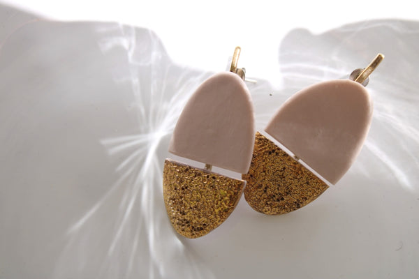 Orchid in Mauve and Bright Gold |Earrings|