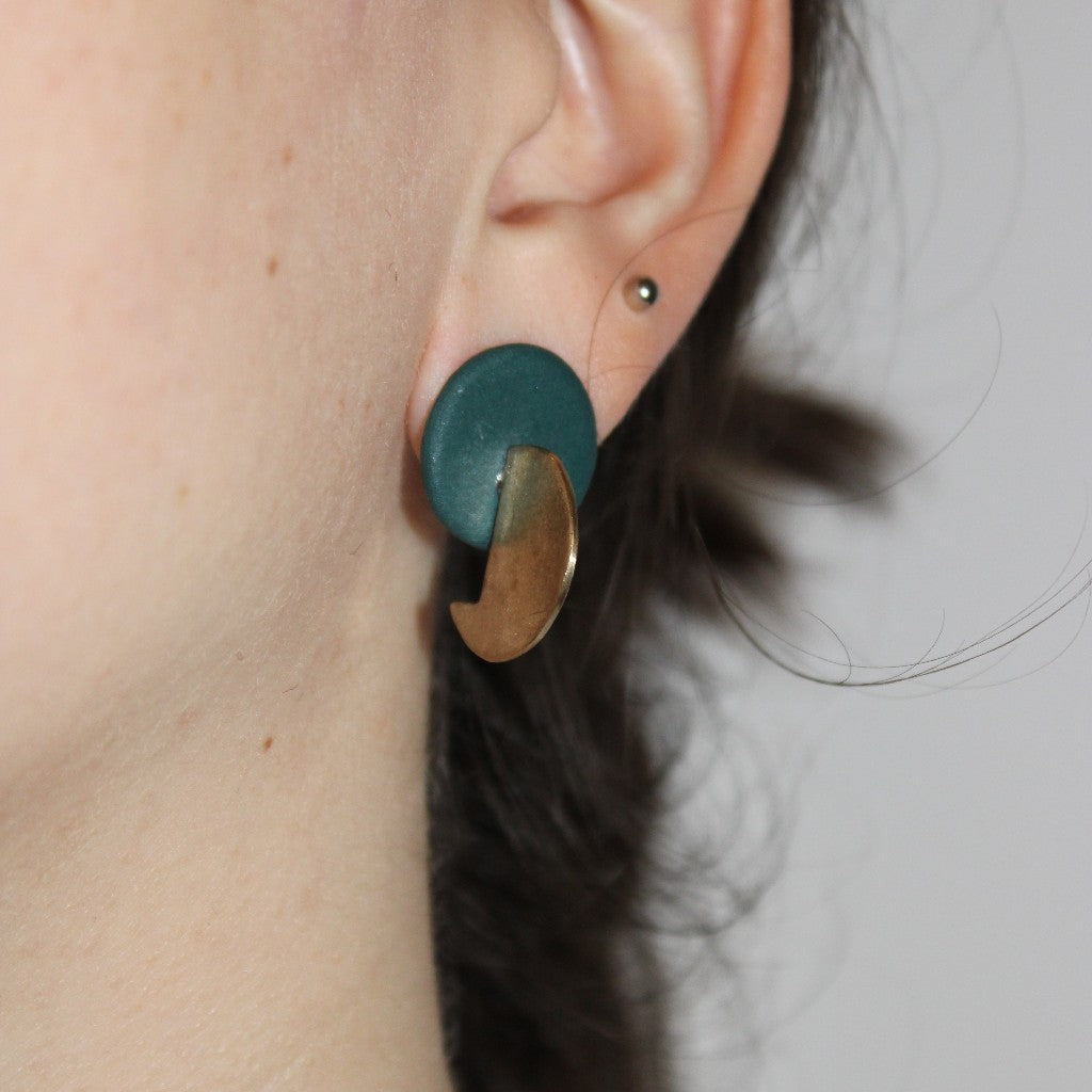 Orchid Twisted in Forest Green and Gold |Earrings|