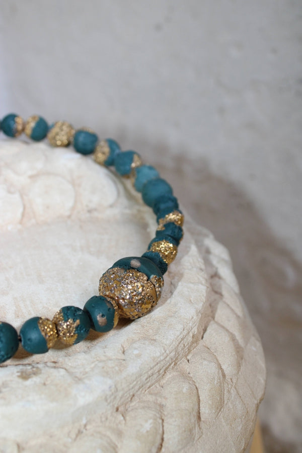 Reef in Forest Green and Gold |Necklace|