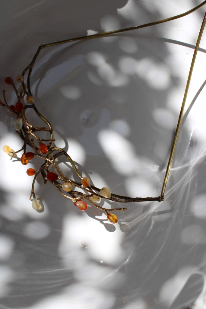 Rametti Necklace with Carnelian Drops - UNIQUE PIECE