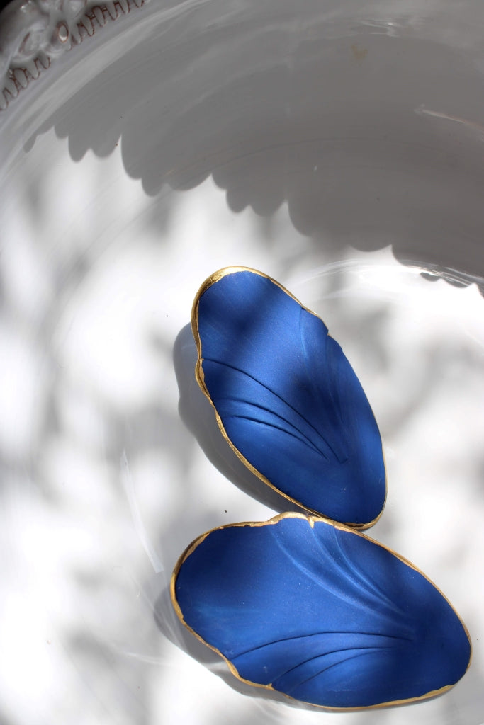 Large Mademoiselle Pogany Earrings in Blue