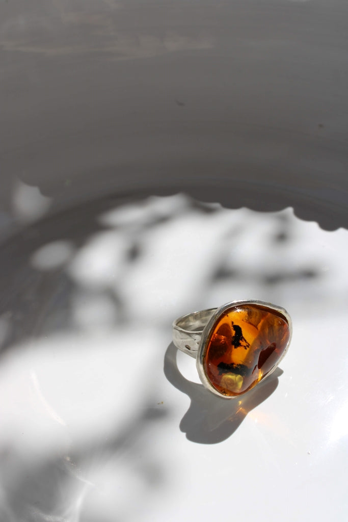Terra with Amber - Unique Piece |Ring|
