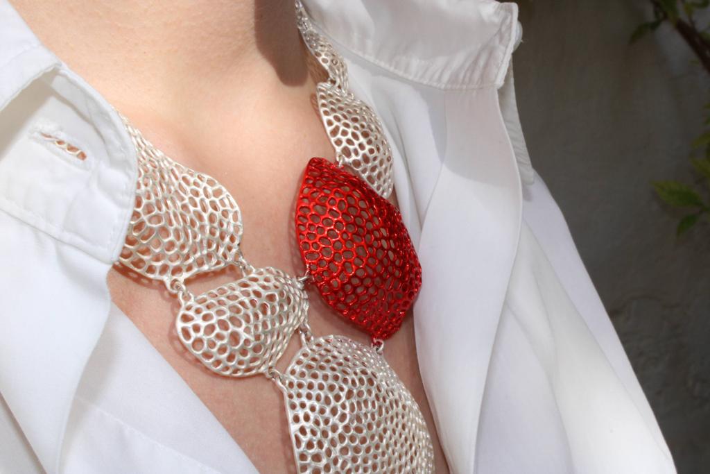 Aria Sculptural Necklace In Red