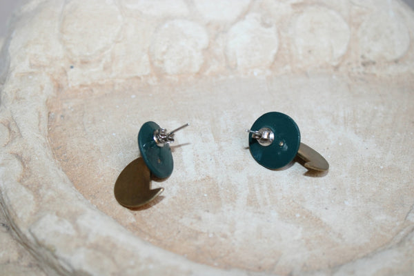 Orchid Twisted in Forest Green and Gold |Earrings|