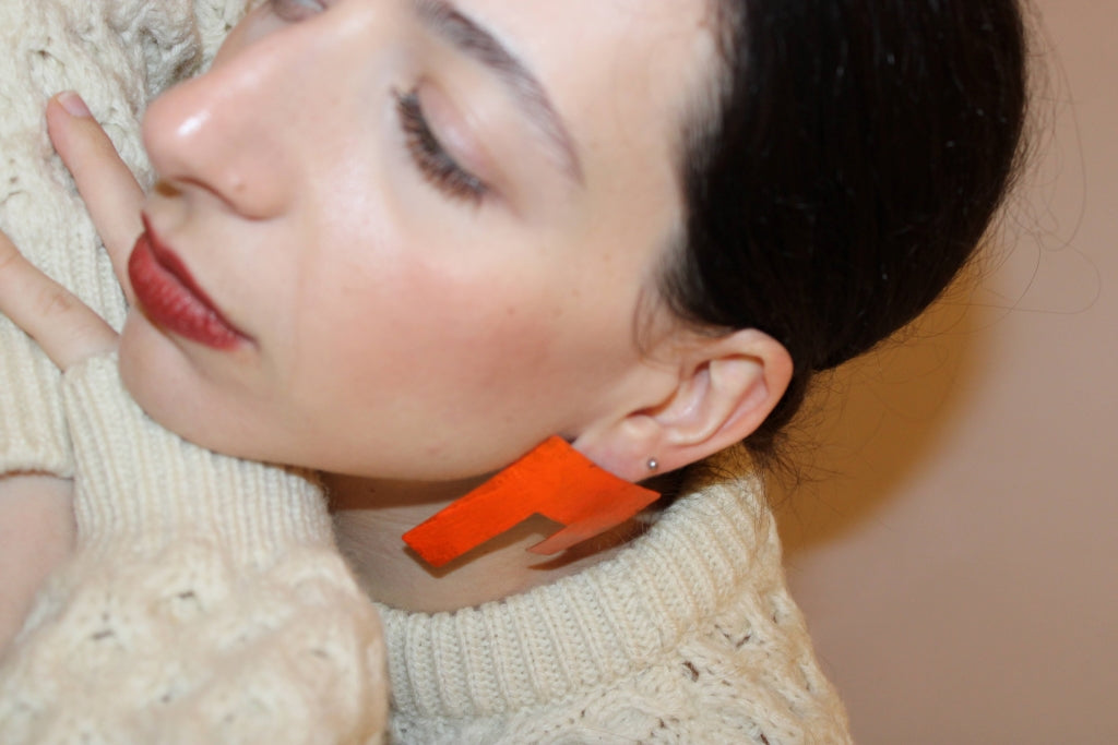 Silence Is So Accurate Earrings NO.2 in Bright Orange