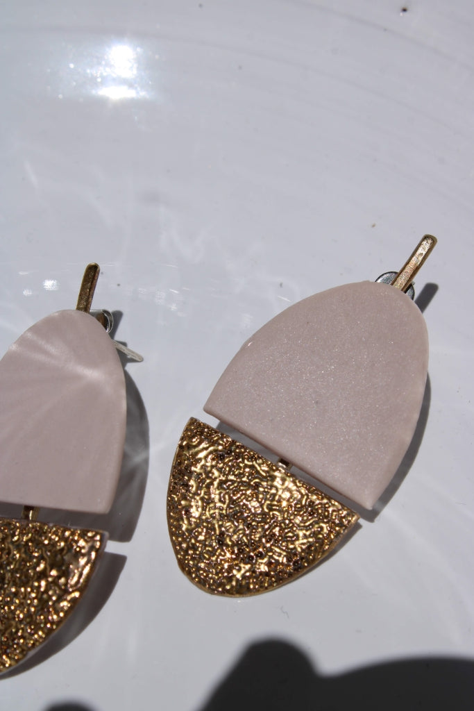 Orchid in Mauve and Bright Gold |Earrings|