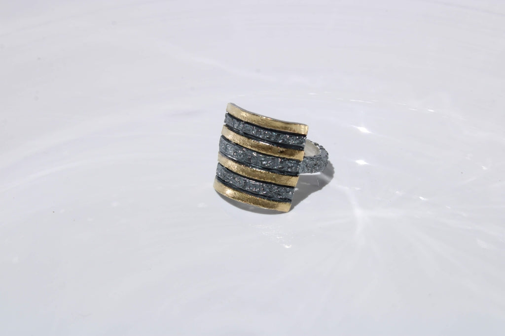 Square Striped Ring