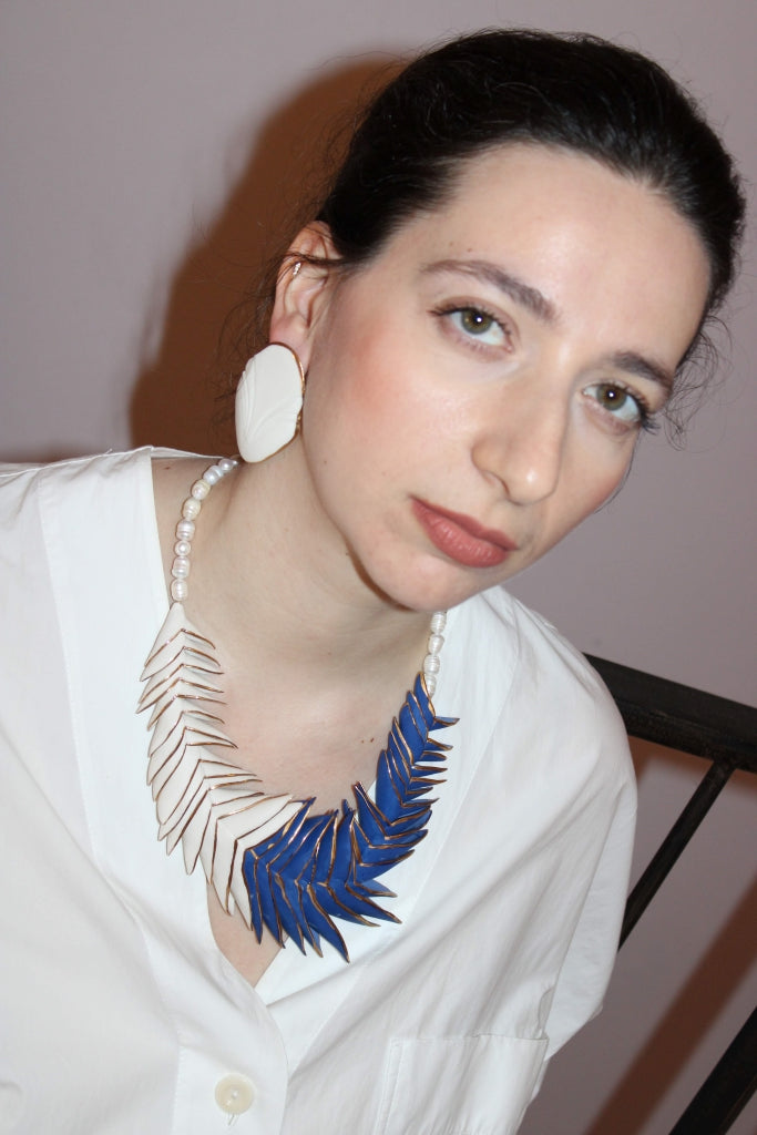 Small Mademoiselle Pogany Earrings in White