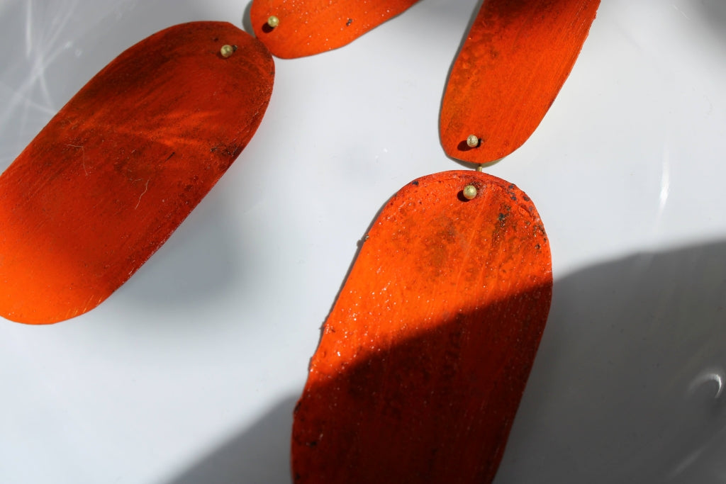 Tragedy Ecstasy Doom in Bright Orange |Earrings|