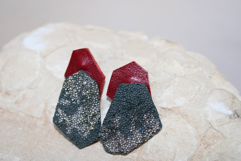 Poly in Leather |Earrings|