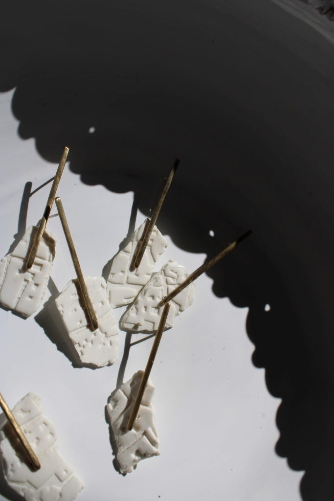 Frammento in Marble White |Earrings|