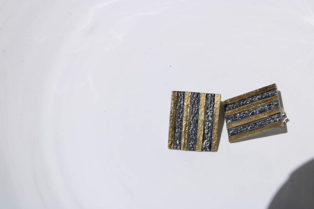 Square Striped Earrings