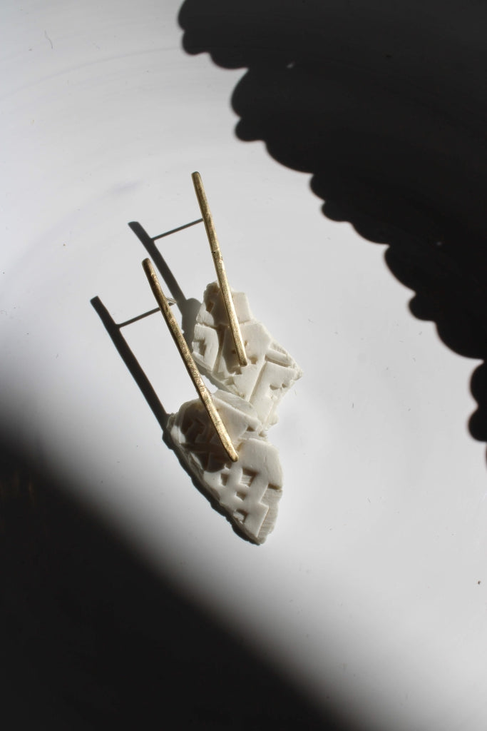 Frammento in Marble White |Earrings|