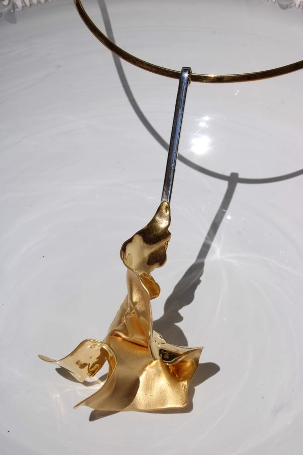 Flamenco Flower in Gold - Unique Piece |Necklace|