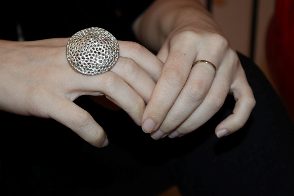 Aria Perfect Round Ring with Ruby in Silver